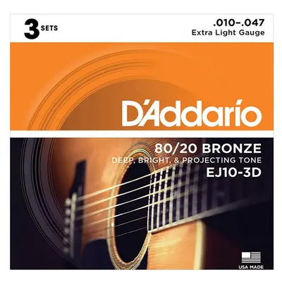Daddario 다다리오 통기타줄 3팩 [EJ10-3D] (10-47)