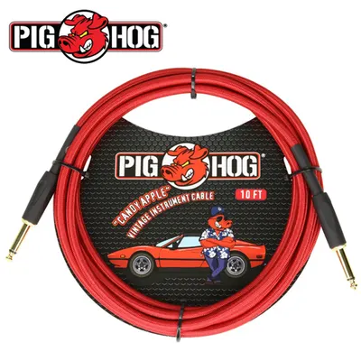 PIG HOG 기타 & 베이스 케이블 CANDY APPLE 3m INSTRUMENT CABLE (PCH10CA)