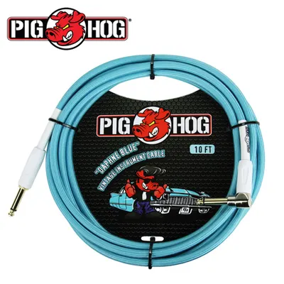 PIG HOG 기타 & 베이스 케이블 Daphne Blue 3m INSTRUMENT CABLE RIGHT ANGLE (PCH10DBR)