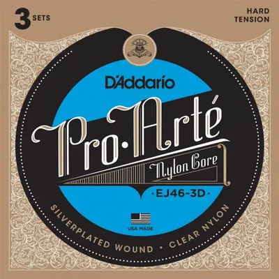 Daddario 클래식기타 스트링 3PACK Pro-Arte Clear Nylon [EJ46-3D] (Hard Tension)