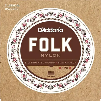 Daddario 클래식기타 스트링 Folk Nylon Classic Black Nylon [EJ32]