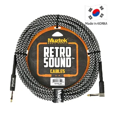 Muztek 악기케이블 Retro Sound Cable 7m Angle Black/Silver [RS-700L BS]