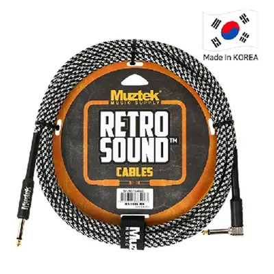 Muztek 악기케이블 Retro Sound Cable 5m Angle Black/Silver [RS-500L BS]