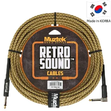 Muztek 악기케이블 Retro Sound Cable 7m Angle Tweed [RS-700L TW]