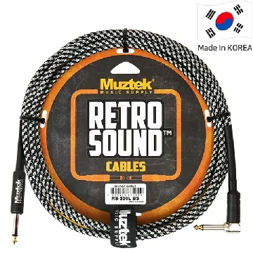 Muztek 악기케이블 Retro Sound Cable 3m Angle Black/Silver [RS-300L BS]