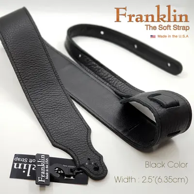 Franklin Soft Leather Strap 스트랩 - Black 통가죽, 2.5 inch (6.35cm) F4B-BK-BK