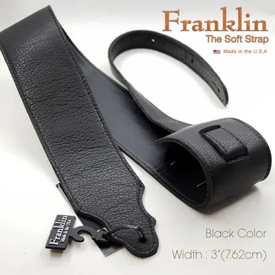 Franklin Soft Leather Strap 스트랩 - Black 통가죽, 3 inch (7.62cm) F4C-BK-BK