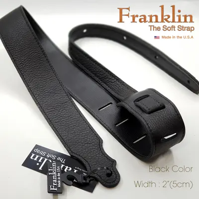 Franklin Soft Leather Strap 스트랩 - Black 통가죽, 2 inch (5cm) F4A-BK-BK