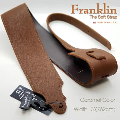 Franklin Soft Leather Strap 스트랩 - Caramel 통가죽, 3 inch (7.62cm) F4C-CA-G