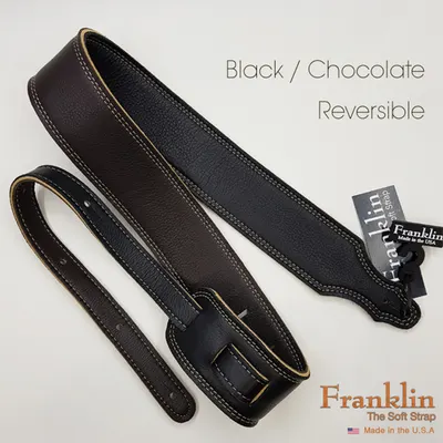 Franklin Soft Leather Strap 스트랩 - Black/Chocolate 양면최고급가죽, 2.5 inch (6.35cm) F12B-BKCH-N