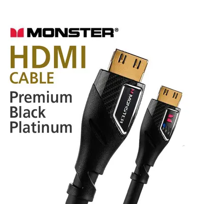 Monster 케이블 Premium Black Platinum HDMI 5,9,12,16ft