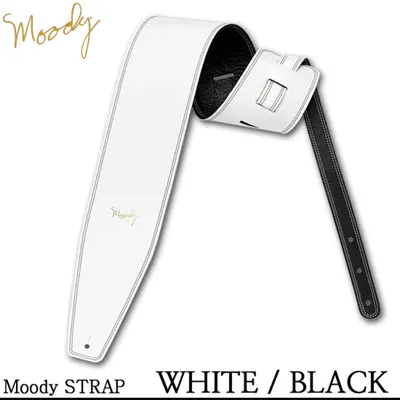 Moody 스트랩 Leather/Leather 4인치 [Standard Size] White/Black