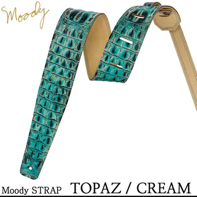 Moody 스트랩 Leather/Gator 2.5인치 [Standard Size] Topaz/Cream