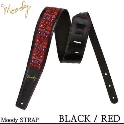 Moody 스트랩 Leather/Hippie 2.5인치 [Standard Size] Black/Red
