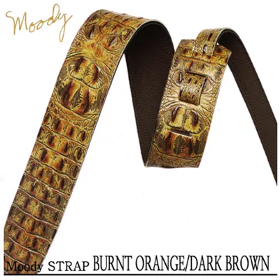 Moody 스트랩 Leather/Gator 2.5인치 [Standard Size] BurntOrange/DarkBrown
