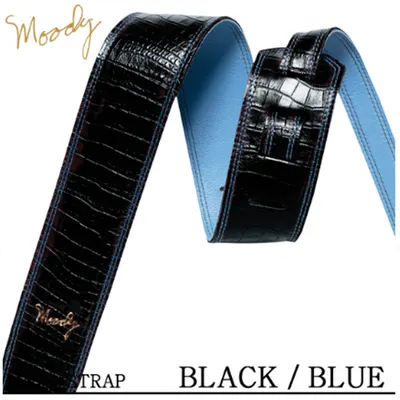 Moody 스트랩 Leather/Gator 2.5인치 [Standard Size] Black/Blue