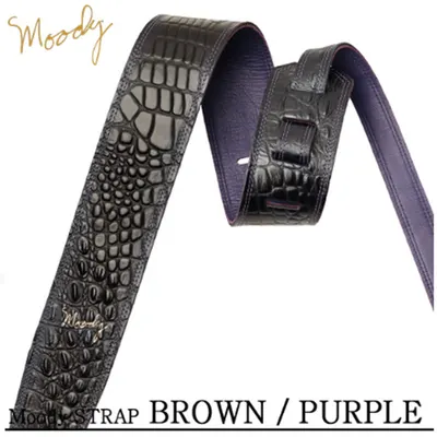 Moody 스트랩 Leather/Gator 2.5인치 [Standard Size] Brown/Purple