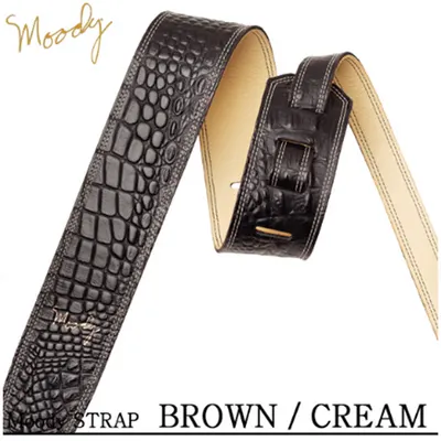 Moody 스트랩 Leather/Gator 2.5인치 [Standard Size] Brown/Cream