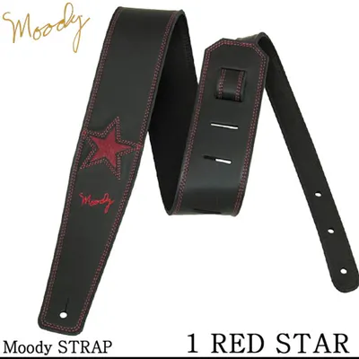 Moody 스트랩 Leather 1 Star 2.5인치 [Standard Size] Black/Red
