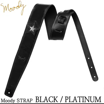 Moody 스트랩 Leather 1 Star 2.5인치 [Standard Size] Black/Platinum