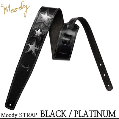 Moody 스트랩 Leather 3 Star 2.5인치 [Standard Size] Black/Platinum