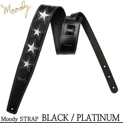 Moody 스트랩 Leather 6 Star 2.5인치 [Standard Size] Black/Platinum