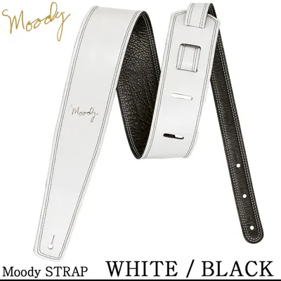 Moody 스트랩 Leather/Leather 2.5인치 [Standard Size] White/Black