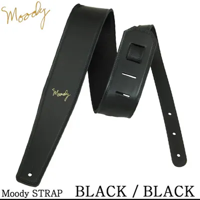 Moody 스트랩 Leather/Suede 2.5인치 [Long Size] Black/Black