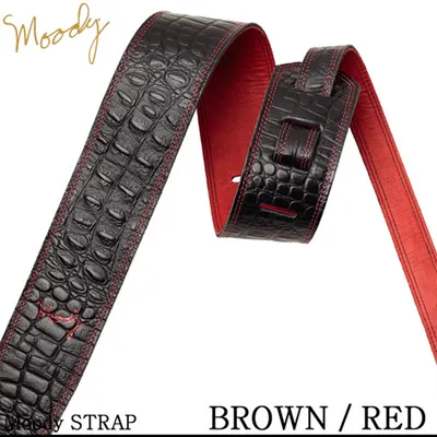Moody 스트랩 Leather/Gator 2.5인치 [Standard Size] Brown/Red