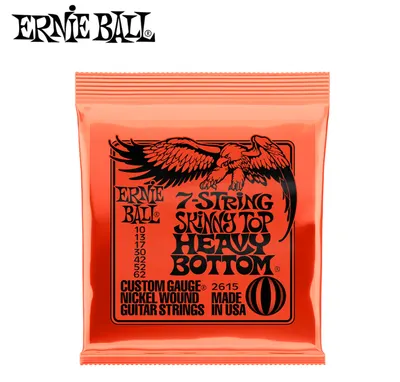Ernie Ball 어니볼 일렉기타줄 Ernie Ball 7-String Skinny Top Heavy Bottom Slinky Nickel Wound Electric Guitar Strings 10-62 (P02615)