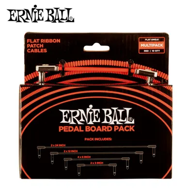 Ernie Ball 어니볼 악기케이블 Flat Ribbon Patch Cable Multi Pack Red (P06404)