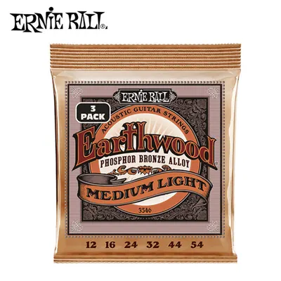 합리적인 가격의 3팩! Ernie Ball 어니볼 통기타줄 Earthwood Medium Light Phosphor Bronze 3Pack [3546] (012-054)