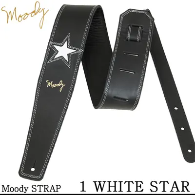 Moody 스트랩 Leather 1 Star 2.5인치 [Standard Size] Black/White