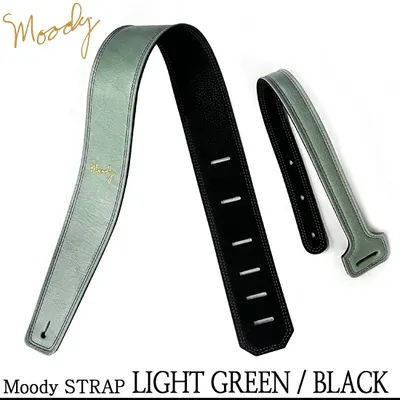 Moody 스트랩 Leather/Leather 2.5인치 [Standard Size] Light Green / Black