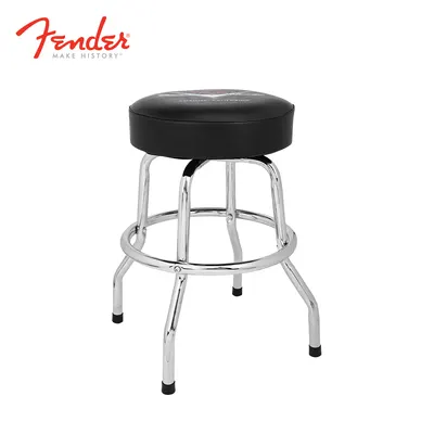 Fender 펜더원형의자 Custom Shop Chevron Logo Barstool Black/Chrome (919-2022-005)