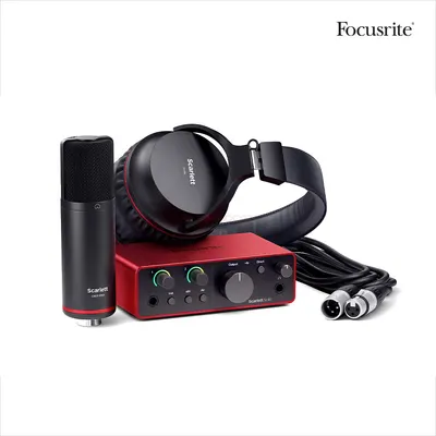Focusrite Scarlett Solo Studio 4th Gen 스칼렛 솔로 4세대 USB 오디오인터페이스 패키지 (Scarlett Solo + 콘덴서마이크 + 헤드폰)