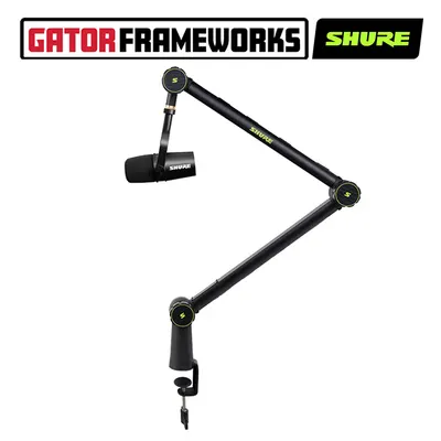 Gator Frameworks & Shure 마이크 스탠드 Deluxe Desktop Mic Boom Stand (SH-BROADCAST1)