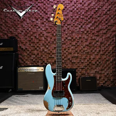 Fender USA Custom Shop B2 63 Precision Bass Heavy Relic Aged Daphne Blue (923-6081-176)