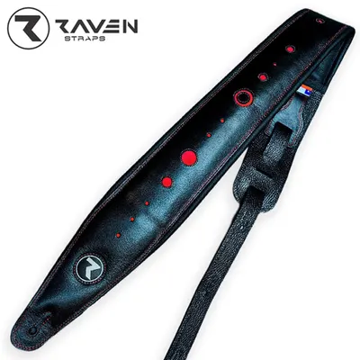 Raven 칠레 소가죽 스트랩 COSMOS Series 4inch Black / Red