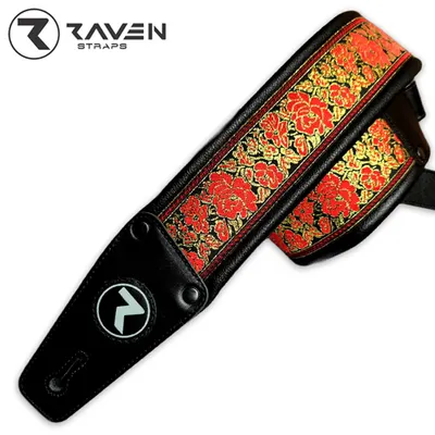 Raven 칠레 소가죽 스트랩 VOODOO Series Red Rose / Black