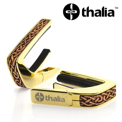 Thalia 카포 Capo with Hawaiian Koa Celtic Knot Inlay / 24k Gold (CG201-03)