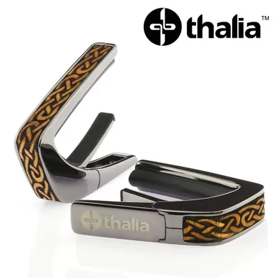 Thalia 카포 Capo with Hawaiian Koa Celtic Knot Inlay / Black Chrome (CB201-03)