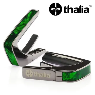 Thalia 카포 Capo with Green Angel Wing Inlay / Black Chrome (CB200-GW)