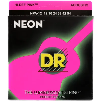 디알 DR 통기타줄 Hi-Def 핑크 어쿠스틱 네온 PK 12-54 (NPA-12)