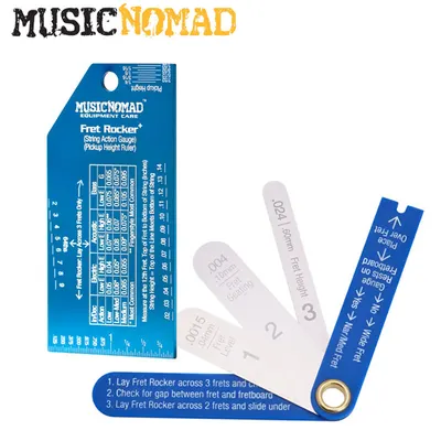 Music Nomad 뮤직 노마드 Fret Rocker+ Fret Gauge Kit (MN870) 프렛, 스트링, 픽업 치수 높이 측정 툴 키트
