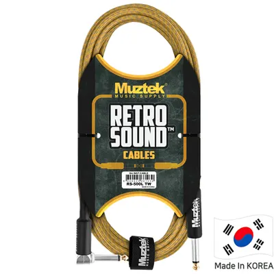 Muztek 악기케이블 Retro Sound Cable 5m Angle Tweed [RS-500L TW]