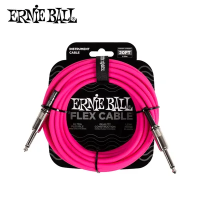 Ernie Ball 어니볼 악기케이블 Flex Cable Straight/Straight 20FT Pink (P06418)