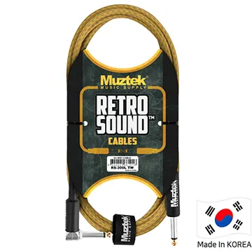 Muztek 악기케이블 Retro Sound Cable 3m Angle Tweed [RS-300L TW]