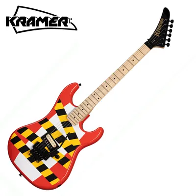 Kramer 크레이머 일렉기타 Baretta Custom Graphics Warning Tape On White Red