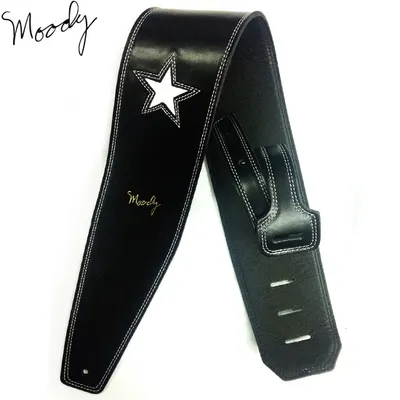 Moody 스트랩 Leather 1 Star 4인치 [Standard Size] Black/White